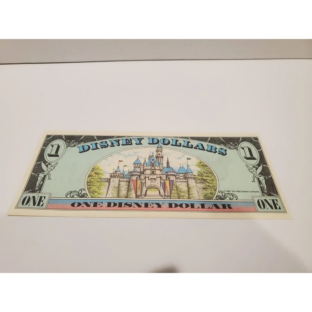 1987-Series A;Waving Mickey/Sleeping Beauty's Castle Vintage Disney Dollar! NM